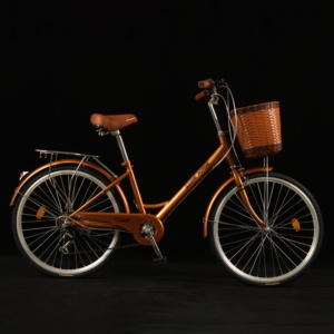 Bicicletta Urbana <span class=keywords><strong>per</strong></span> <span class=keywords><strong>Adulti</strong></span> con Telaio in Acciaio ad Alto Tenore di Carbonio, 24 o 26 Pollici, Monovelocità - Product Image 2