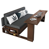 Sofá Cama Convertible de Madera Multifuncional Reclinable Moderno con Amplios Cajones de Almacenamiento y Tapicería de Tela para Sala de Estar