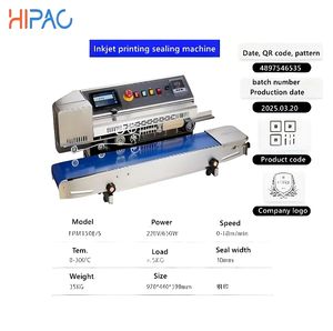 Nueva Selladora de Banda Continua Eléctrica Automática HIPAC FPM150E de Alta Calidad con Codificación por Tinta e Impresión, 220V, Ancho Máximo de Sellado de 10mm - Product Image 5