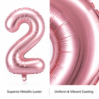 Ballons Chiffres Métalliques Gonflables en Aluminium Rouge Arc-en-ciel de 32 Pouces pour Décoration d'Anniversaire de Bébé - Vente en Gros