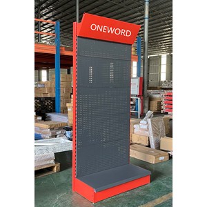 Metal Pegboard <strong>Display</strong> Stand For Tools Hardware Store Freestanding Shelf With <strong>Hooks</strong> Power Tool Organizer - Product Image 1