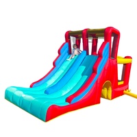 Château Gonflable Thème Parc d'Attractions Toboggans Parcours d'Obstacles Mur d'Escalade Piscine à Rebond Location Commerciale Événementielle Sûr pour les Enfants