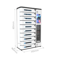Estación de Carga para Teléfonos Y2 Power AMI de 10 Compartimentos, Opcional con Pago por Monedas/Tarjeta de Crédito, Máquina Expendedora de Carga para Teléfonos
