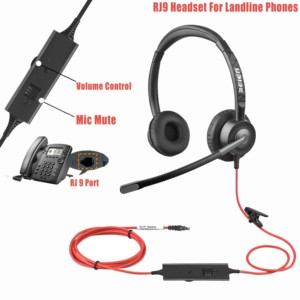 Auriculares de Diadema Dobles <span class=keywords><strong>con</strong></span> Micrófono RJ9 o <span class=keywords><strong>USB</strong></span> para Agentes de Call Center - Product Image 4