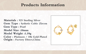 Pendientes de Estrella con Incrustaciones de Perlas y Circonitas, Chapados en Oro de 18K, Estilo Coreano, para Mujer - Product Image 6