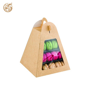 Custom Printed Empty Luxury Macaron Boxes Packaging with Clear Window French Macaron Cardboard Box
