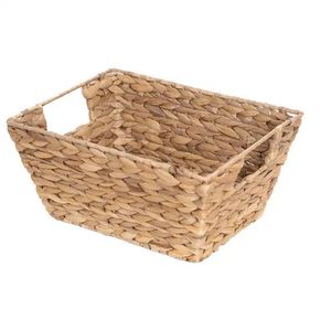 Wholesale <b>Rectangular</b> Water Hyacinth Seagrass Woven <b>Storage</b> Bin Gift <b>Basket</b> Tray Home Decor Vietnam Factory Supplier - Product Image 2