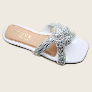 Sandalias de Moda para Mujer al <span class=keywords><strong>por</strong></span> Mayor, Diseño Moderno, Punta Abierta, Brillantes con Pedrería, Antideslizantes, Planas para Exteriores - Product Image 3