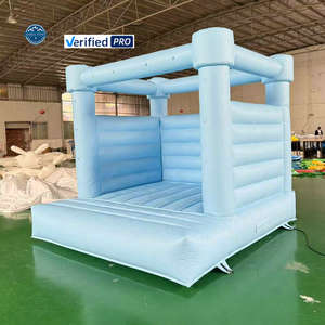 Castillo inflable para niños comercial plano Mini Casa de rebote con bomba de aire en rosa pastel - Product Image 6