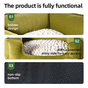 Luxuriöses Bolster-Haustierbett Großhandel Ultra-Weiches Plüsch-Hunde- und Katzennest Gemütliches Rechteckiges Haustier-Sofa - Product Image 4