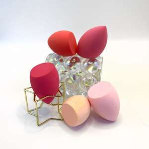 Esponja de belleza sin látex con logotipo personalizado al por mayor de fábrica, licuadora, esponja de maquillaje, base colorida, doble uso húmedo y seco - Product Image 5