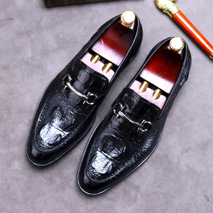 New model crocodile-pattern men's formal business metal buckle leather <b>shoes</b>, high-end genuine leather men's <b>shoes</b> - Product Image 4