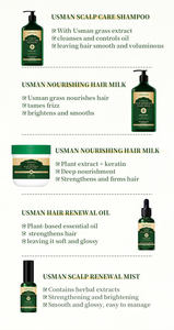 Ensemble de réparation capillaire professionnel Greenlem Usman - Shampooing et après-shampoing à base de plantes sans sulfate, hydratant, antipelliculaire pour cheveux abîmés - Product Image 5