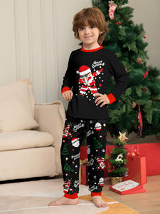 <span class=keywords><strong>Pigiama</strong></span> di Natale con <span class=keywords><strong>pigiama</strong></span> in fibra di poliestere in fibra di poliestere stampa <span class=keywords><strong>pigiama</strong></span> con lettere luminose colorate - Product Image 5