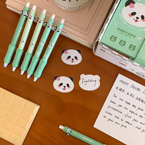 Stylo gel <span class=keywords><strong>à</strong></span> action poussoir au design panda mignon avec breloque panda sautillant, grip en éponge douce, pointe AS pour une écriture fluide, idéal pour l'école et le bureau - Product Image 6