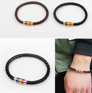 سوار قابل للتعديل على شكل قوس قزح سوار يفوز الحب مضفر مضفر للرجال والنساء - Product Image 4