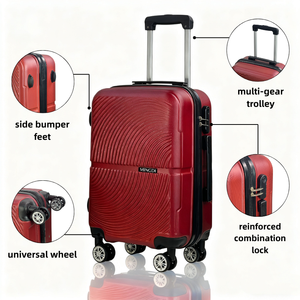Ensemble <span class=keywords><strong>de</strong></span> 4 <span class=keywords><strong>valises</strong></span> à roulettes rigides légères et imperméables, en aluminium, avec serrure à combinaison multi-vitesses pour les voyages - Product Image 2
