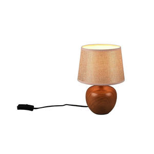 Lampada da tavolo rotonda 1xE14, IP20, finitura in legno, ideale per la decorazione e l'ambientazione di spazi interni. - Product Image 1