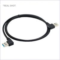 Cable USB 3.0 en Ángulo de 90 Grados, Macho a Macho, Personalizable al por Mayor, Cable de Carga Rápida y Sincronización de Datos de Alta Velocidad para PC y Equipos de Automóvil