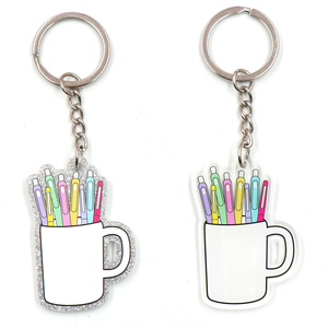 MD134KH1269 1 pieza Nuevo producto CN Teacher Coffee Mug Teach Pen TRENDY Teacher's Day Gift Llavero acrílico impreso - Product Image 5