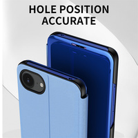 Étui de téléphone en cuir PU avec support miroir, étui à rabat anti-chute pour iPhone 17 Air 16E 16 15 14 + 13 12 Pro Max, étui chromé