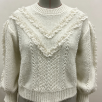 Pull décontracté pour femme Sienna, col rond, manches longues, avec dentelle, qualité supérieure, OEM & ODM, vente en gros