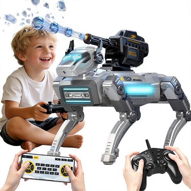 AI Artificial Intelligence Robotic Dog Wireless Remote-Controlled Programmable Voice-Activated Toy ABS Material Video Recording