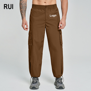 กางเกงคาร์โก้ผู้ชาย RUIQUWIN สกรีนโลโก้ได้ น้ำหนักเบา ระบายอากาศดี สีพื้น ซับเหงื่อ แห้งไว เหมาะสำหรับออกกำลังกาย วิ่ง เดินป่า กิจกรรมกลางแจ้ง - Product Image 1