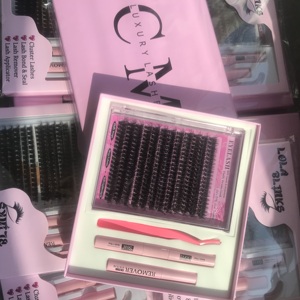 Kit d'extension de <span class=keywords><strong>cils</strong></span> à faire soi-même Bond and Seal Private Label C D Curl Segment Lashes Custom <span class=keywords><strong>Volume</strong></span> Cluster Lashes Kit Wholesale Faux <span class=keywords><strong>Cils</strong></span> - Product Image 5