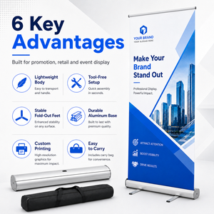 Expositor Redondo Económico TIANYU de 80 cm, Banner Enrollable de 85x200 cm, para Ferias Comerciales - Product Image 3