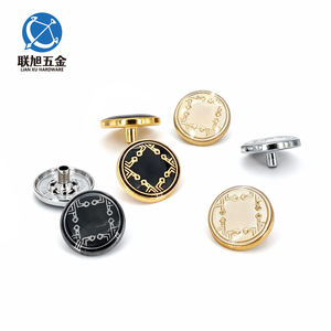 Lianxu <strong>Button</strong> Manufacturer Custom Pattern Logo Round Zinc Alloy <strong>Metal</strong> Golden 4 Part <strong>Button</strong> Press Jubbah Snap <strong>Button</strong> for Clothing - Product Image 1