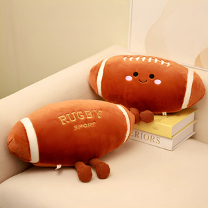 Peluche de Rugby Personalizado OEM/ODM - Colores y Diseños Personalizables, Peluche de Rugby con Cara Sonriente para Regalos - Product Image 4