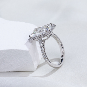 Anillo de diamantes cultivados en laboratorio de oro blanco de 18 quilates Messi Jewelry MSR-2036 para mujer - Product Image 3
