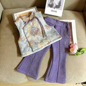 Tongxingyuan Girls' Chinese Style Vest And Pants Set Thickening Winter Traditional Clothing For Children - Product Image 3