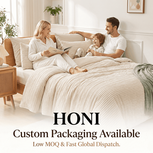 Ensemble de literie matelassé beige crème, style moderne minimaliste, avec motif gaufré à bulles, toucher doux, respirant, 90 g/m² - Product Image 6