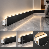 Plinthe lumineuse LED en alliage d'aluminium, matériaux de construction Foshan, accessoires de sol, plinthe LED, éclairage de sol LED