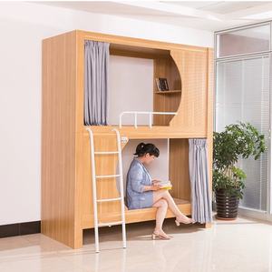 Школьная мебель для детей, спальня, товар, чердак, деревянная Коммерческая двухъярусная кровать с лестницей, детское маленькое пространство - Product Image 2