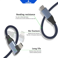 Cable de Carga USB-C en Ángulo Recto de 90 Grados, Forma de L, Macho, VR para Cable de Conexión 3.2 Gen1, 5Gbps, 5A, Carga Rápida, Trenzado de Cobre Puro