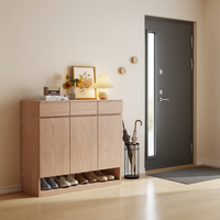 Meuble à chaussures en bois de frêne, design moderne et minimaliste, multi-niveaux, grande capacité, rangement pour entrée et salon, démontable, usage domestique