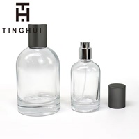 Flacon de parfum de luxe personnalisé 30ml 50ml 100ml en verre plat à fond épais, diffuseur à bâtonnets avec compte-gouttes, type scellé, sérigraphié