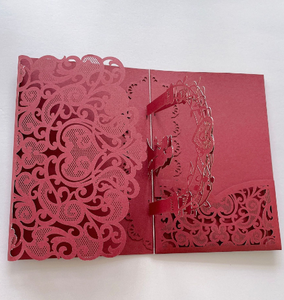 Laser évidé mariage mariée douche carte <span class=keywords><strong>de</strong></span> voeux amour carte d'invitation fiançailles carte d'invitation - Product Image 2