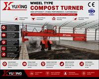 Machine à retourner le compost pour la production d'engrais organique à partir de fumier d'élevage, équipement de compostage à haute efficacité