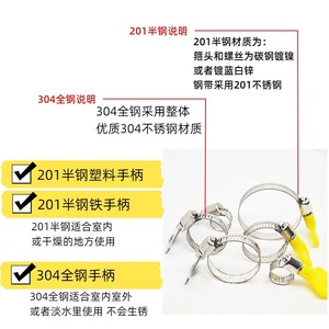 Collier de serrage en acier inoxydable Guba Niu, largeur de bande 8 mm, type à poignée, pour tuyaux de 8 à 44 mm - Product Image 5