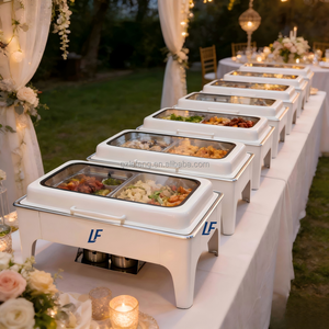 Plats de service de luxe 2025 9L en acier inoxydable doré, avec compartiments intérieurs, pour traiteur, buffet de mariage, hôtels, fonctionnant au combustible - Product Image 1