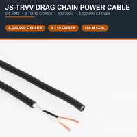 Câble d'alimentation TRVV pour chaîne porte-câbles 0,5 mm², 8 millions de cycles, 3 à 10 conducteurs, 300/300V, haute flexibilité, non blindé, en cuivre nu, câble PVC pour automatisation
