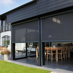 Рулонные шторы с электроприводом и молнией для наружного применения, затемняющие, на заказ, для дома, террасы, павильона/отеля - Product Image 3