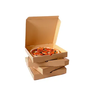 Rechthoekige Perkamentpapier Karton Verpakking Kegel Te Gaan Met Open Raam Pulp Pizza Box 10X10 50 Soorten Enkele Plak Effen