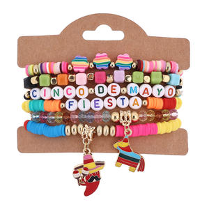 Ensemble de bracelets perlés Cactus Piment Arc-en-ciel pour Festival Mexicain, Joyeux Cinco de Mayo, pour Fête - Product Image 5