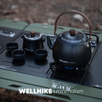 Bouilloire d'eau d'extérieur Wellhike 1,1 L en aluminium pour le camping, le pique-nique, l'ébullition de l'eau, le thé, le café, avec bec verseur