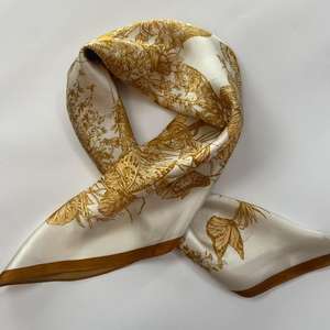 100% <span class=keywords><strong>foulard</strong></span> en satin de soie 12mm uni froissé 65cm <span class=keywords><strong>carré</strong></span> avec serviette de dame au design papillon <span class=keywords><strong>doré</strong></span> - Product Image 6